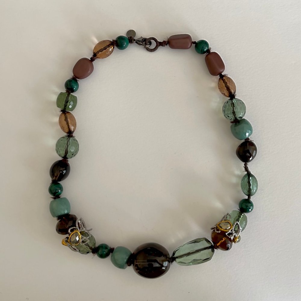 Alexis Bitter semi-precious beads with 14k gold necklace